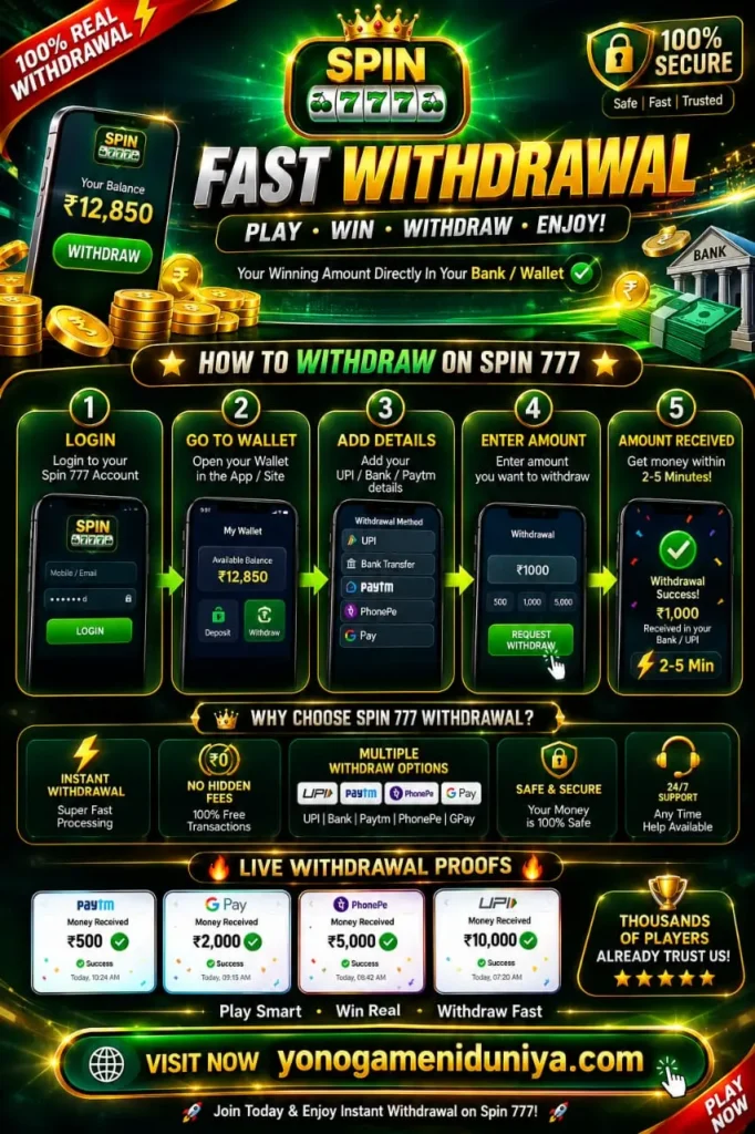 Spin 777 Withdrawal
