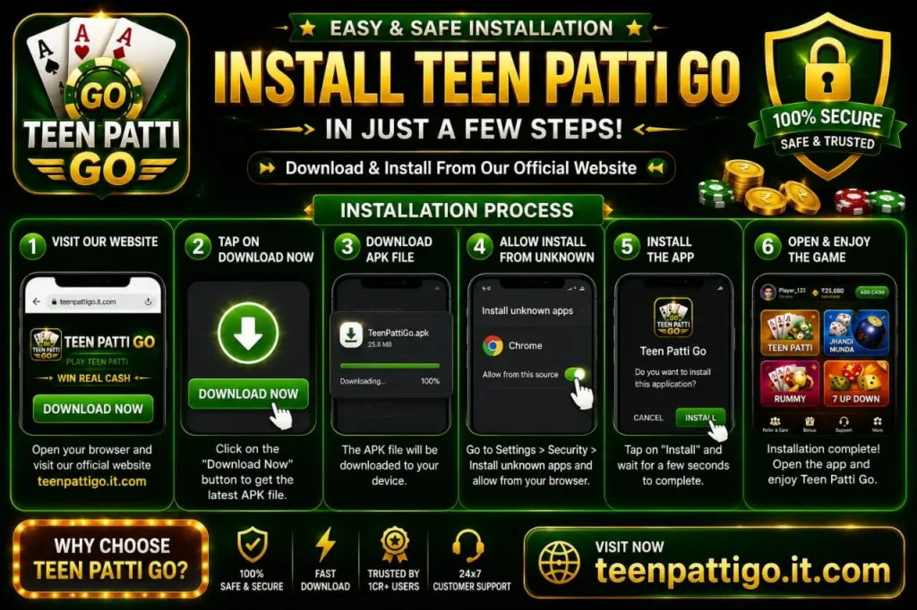 Teen Patti Go Install Process
