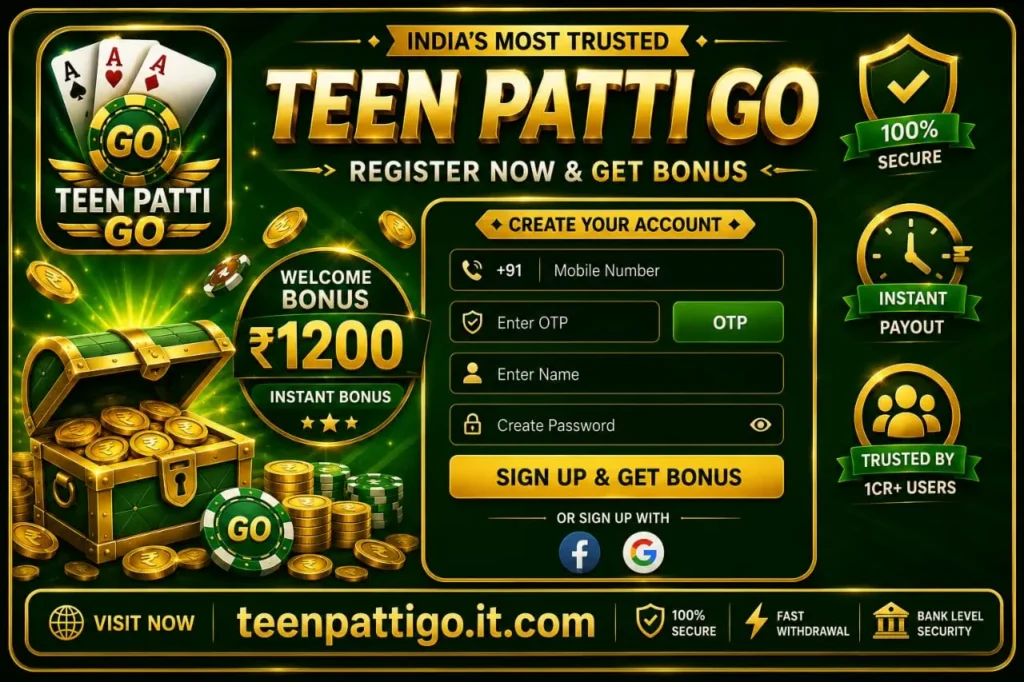 Teen Patti Go registration process